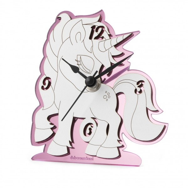 OROLOGIO UNICORNO SPECCHIO ROSA - PERSONALIZZABILE